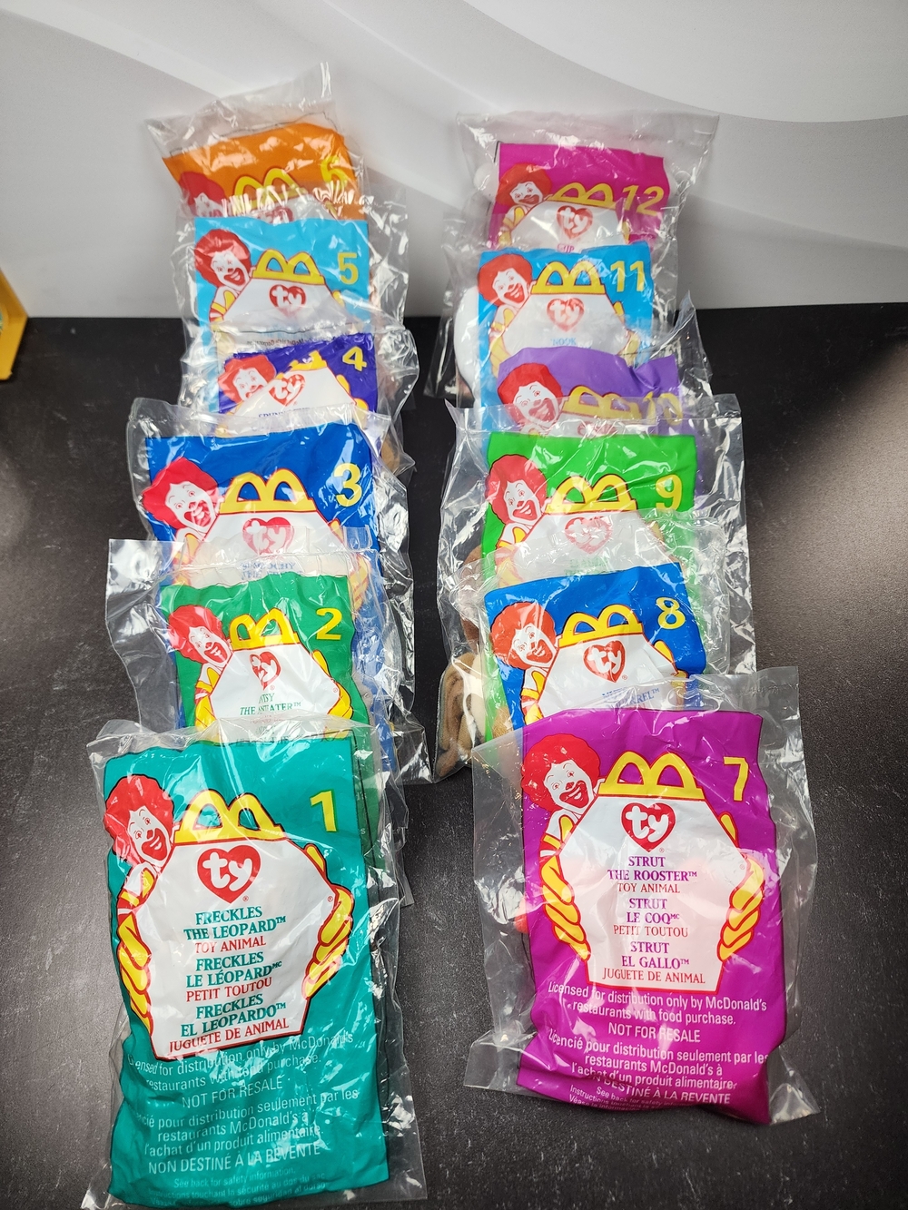🐾 Complete Set of 12! 1999 McDonald's Ty Teenie Beanie Babies — All Sealed